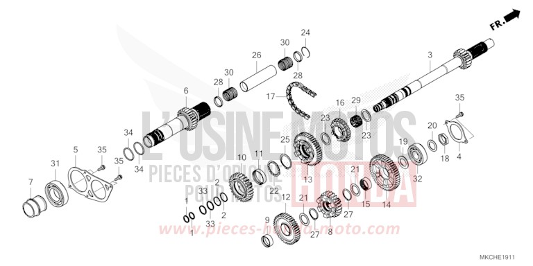 TRANSMISSION (MAINSHAFT) (DCT) for Gold Wing PEAL DEEP MUD GRAY (NHC47B) from 2021